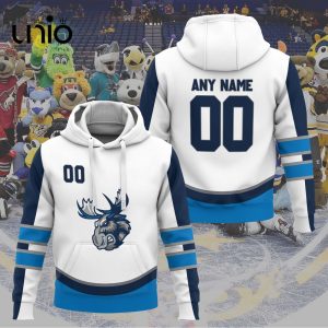 Custom Manitoba Moose 2024 AHL White Hoodie 3D