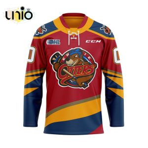 Custom Erie Otters Reverse Retro Pattern Hockey Jersey