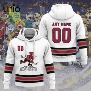 Custom Tucson Roadrunners 2024 AHL White Hoodie 3D