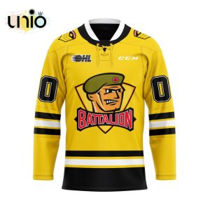 Custom North Bay Battalion Reverse Retro Pattern Hockey Jersey