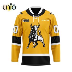 Custom Brantford Bulldogs Reverse Retro Pattern Hockey Jersey