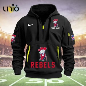 Custom Ole Miss Rebels Football NCAA Black Hoodie