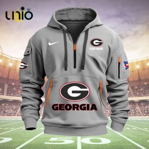 Custom Georgia Bulldogs Football NCAA Grey Hoodie