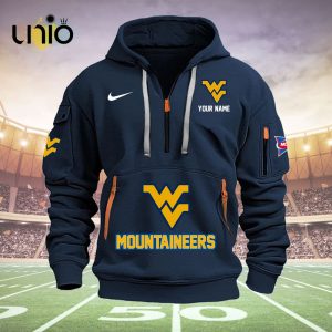 Custom West Virginia Mountaineers Football NCAA Navy Hoodie