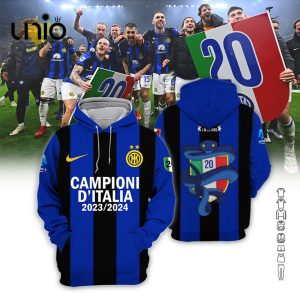 Inter Milan Serie A Champions 2024 Navy Clothes Hoodie