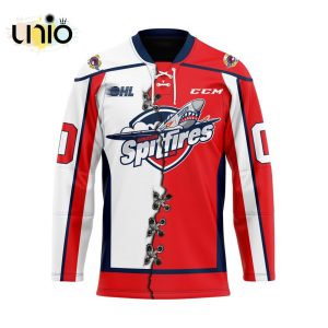 Custom Windsor Spitfires Mix Home And Away Hockey Jersey