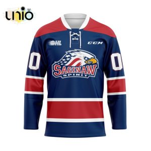 Custom Saginaw Spirit Home Hockey Jersey