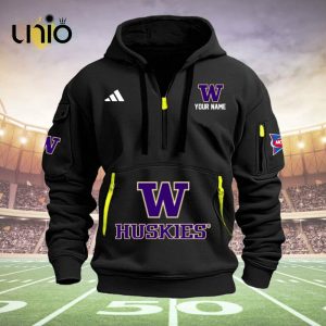 Custom Washington Huskies Football NCAA Black Hoodie