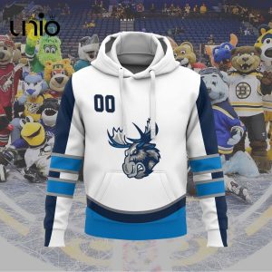 Custom Manitoba Moose 2024 AHL White Hoodie 3D