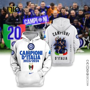 2024 Campioni Inter Limited Milan D’Italia White Hoodie