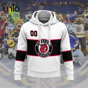 Custom Rockford IceHogs 2024 AHL White Hoodie 3D