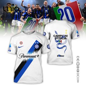 Inter Milan Serie A Champions All Over Printed White Hoodie