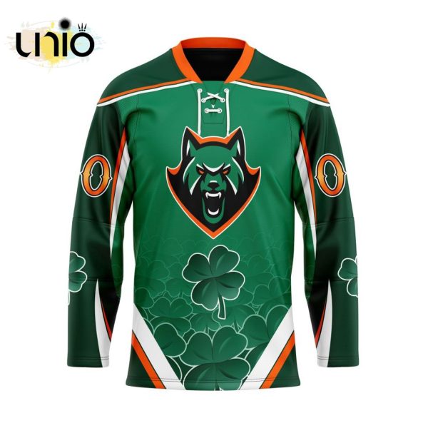 Custom Albany FireWolves Team Hockey Jersey For St.Patrick Day