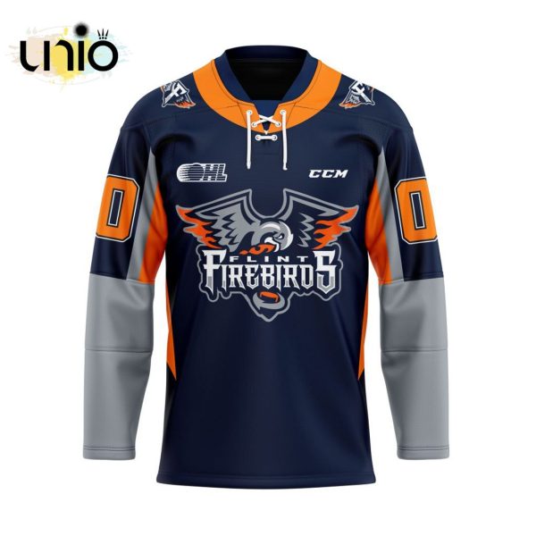 Custom Flint Firebirds Home Hockey Jersey