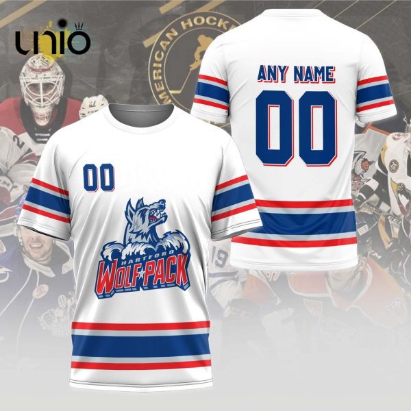 Custom Hartford Wolf Pack 2024 AHL White Hoodie 3D