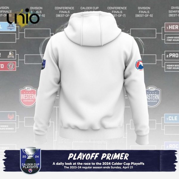 Custom Hershey Bears 2024 AHL Playoffs White Hoodie 3D