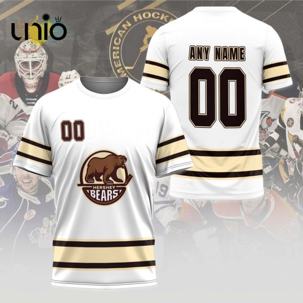 Custom Hershey Bears 2024 AHL White Hoodie 3D