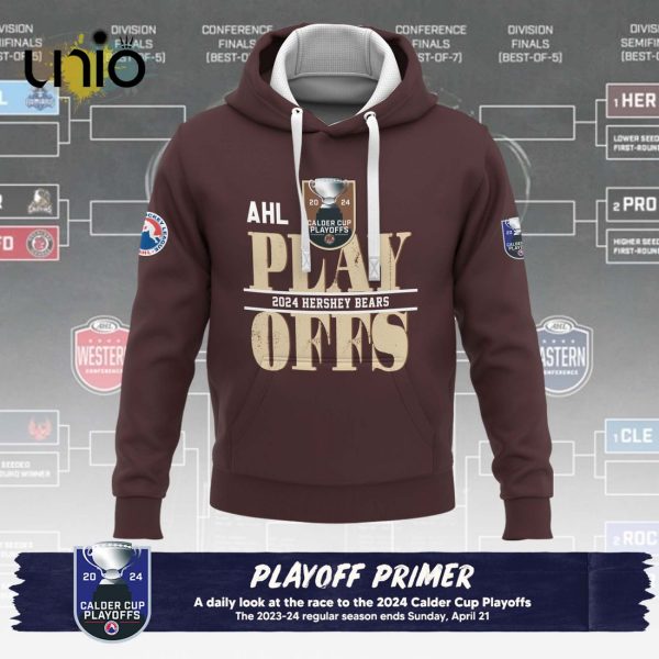 Custom Hershey Bears Playoffs 2024 AHL Primer Hoodie 3D