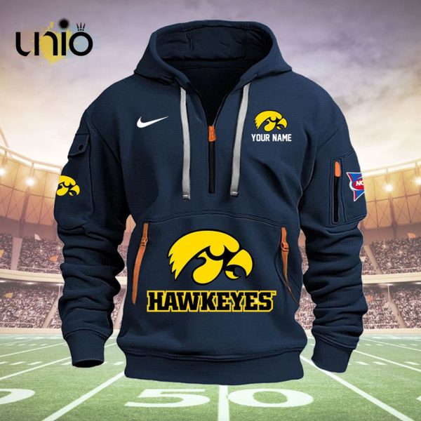 Custom Iowa Hawkeyes Football NCAA Navy Hoodie