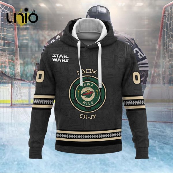 Custom Iowa Wild 2024 AHL Black Hoodie 3D