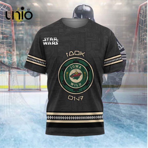 Custom Iowa Wild 2024 AHL Black Hoodie 3D