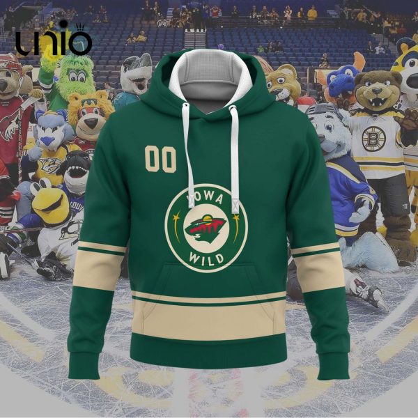 Custom Iowa Wild 2024 AHL Green Hoodie 3D