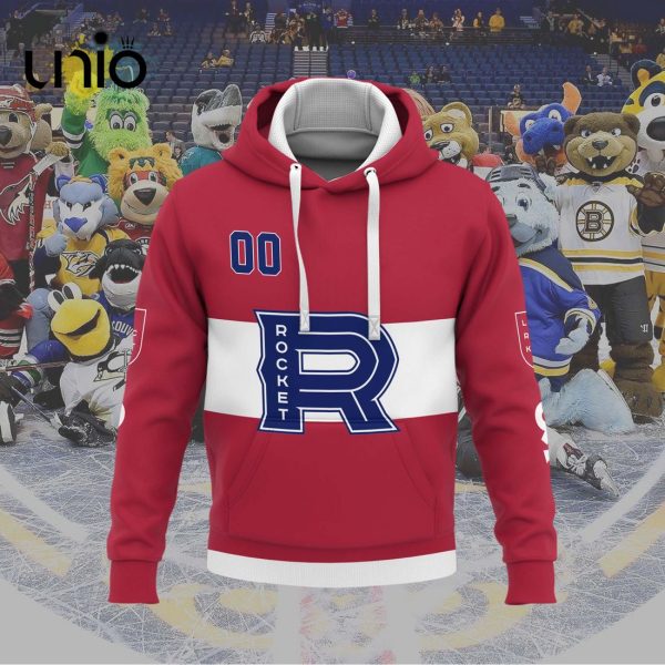 Custom Laval Rocket 2024 AHL Red Hoodie 3D