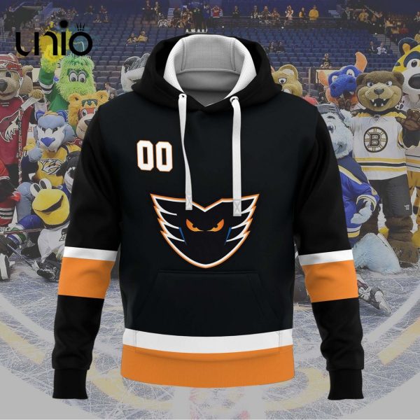 Custom Lehigh Valley Phantoms 2024 AHL Black Hoodie 3D