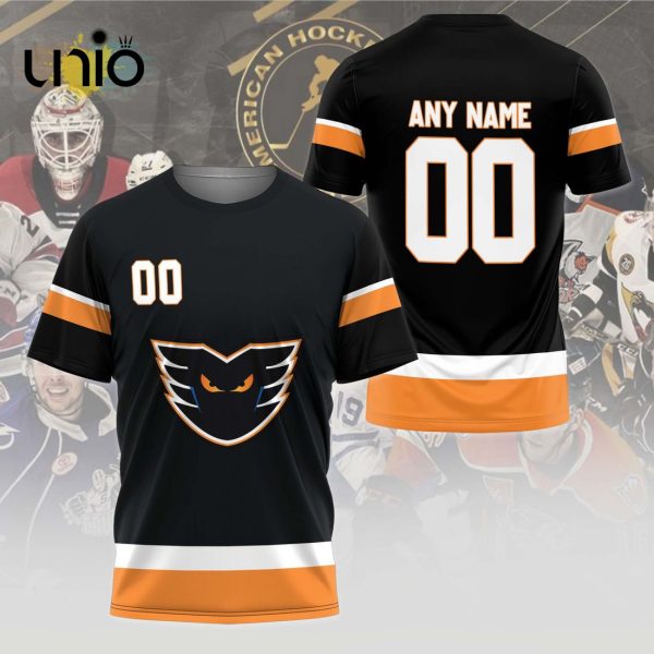 Custom Lehigh Valley Phantoms 2024 AHL Black Hoodie 3D