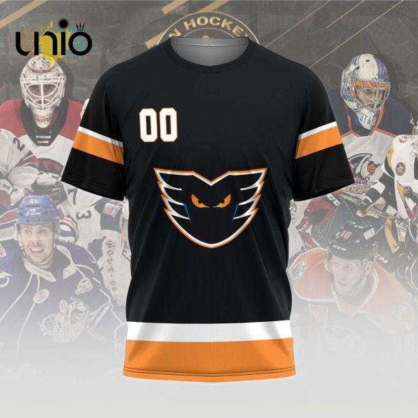 Custom Lehigh Valley Phantoms 2024 AHL Black Hoodie 3D