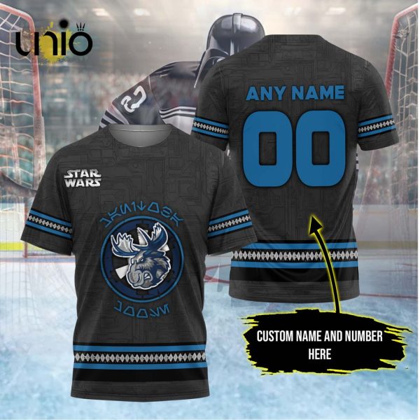 Custom Manitoba Moose 2024 AHL Black Hoodie 3D