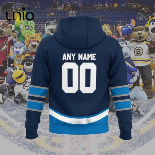 Custom Manitoba Moose 2024 AHL Navy Hoodie 3D