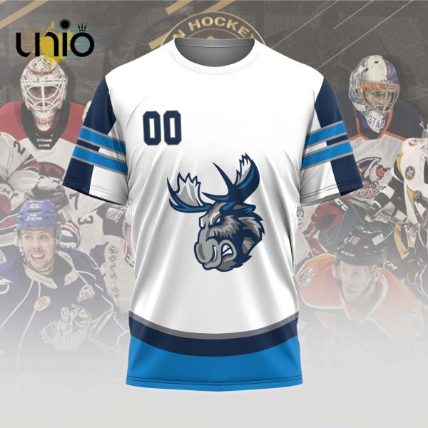 Custom Manitoba Moose 2024 AHL White Hoodie 3D