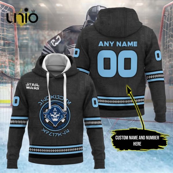 Custom Milwaukee Admirals 2024 AHL Black Hoodie 3D