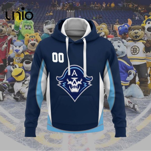 Custom Milwaukee Admirals 2024 AHL Navy Hoodie 3D