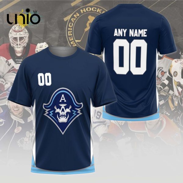 Custom Milwaukee Admirals 2024 AHL Navy Hoodie 3D