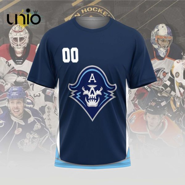 Custom Milwaukee Admirals 2024 AHL Navy Hoodie 3D