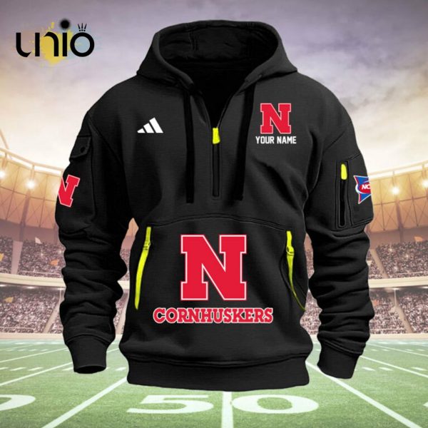 Custom Nebraska Cornhuskers Football NCAA Black Hoodie