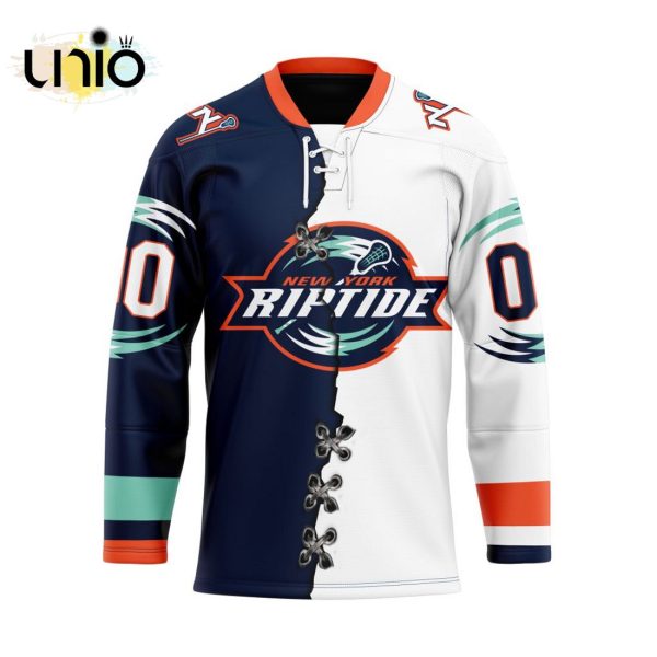 Custom New York Riptide Mix Home And Away Team Hockey Jersey