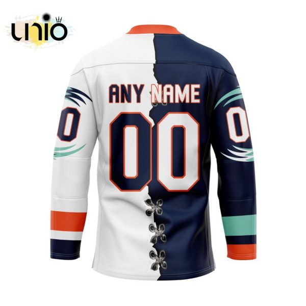 Custom New York Riptide Mix Home And Away Team Hockey Jersey