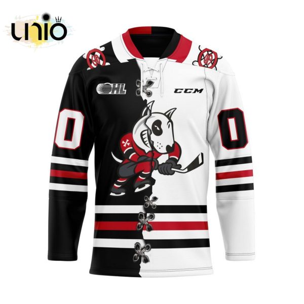 Custom Niagara IceDogs Mix Home And Away Hockey Jersey