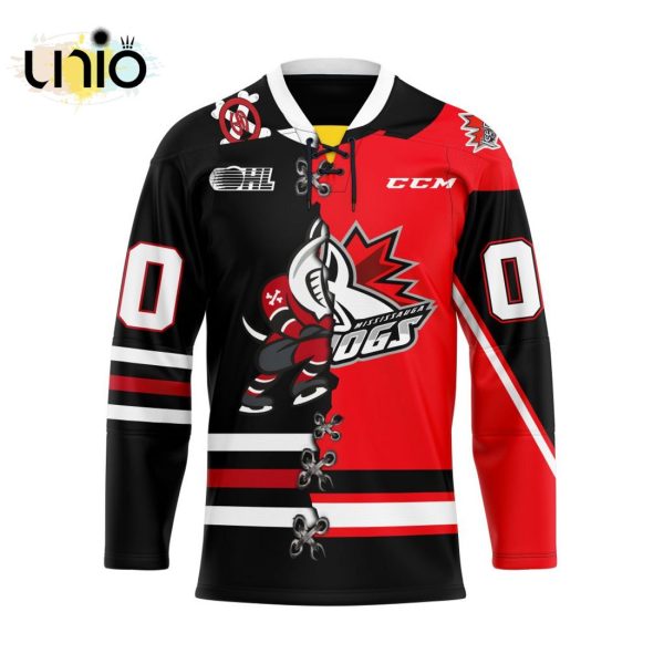 Custom Niagara IceDogs Mix Home And Retro Hockey Jersey