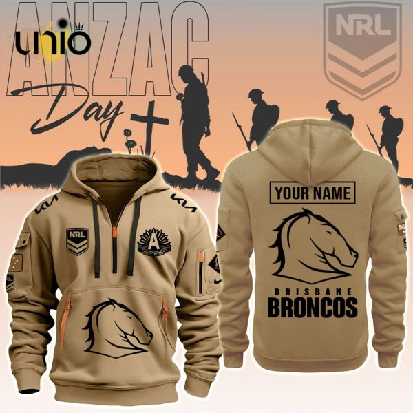 Custom NRL Brisbane Broncos ANZAC Day Hoodie