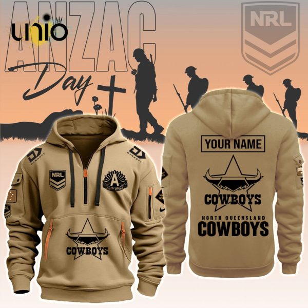 Custom NRL NQ Cowboys ANZAC Day Hoodie