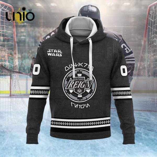 Custom Ontario Reign 2024 AHL Black Hoodie 3D