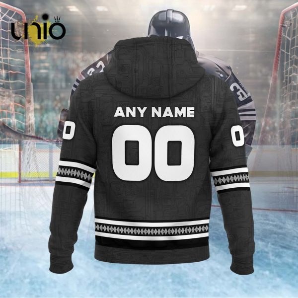 Custom Ontario Reign 2024 AHL Black Hoodie 3D