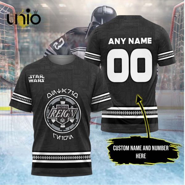 Custom Ontario Reign 2024 AHL Black Hoodie 3D