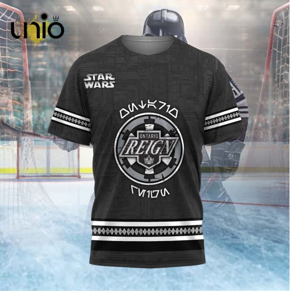 Custom Ontario Reign 2024 AHL Black Hoodie 3D