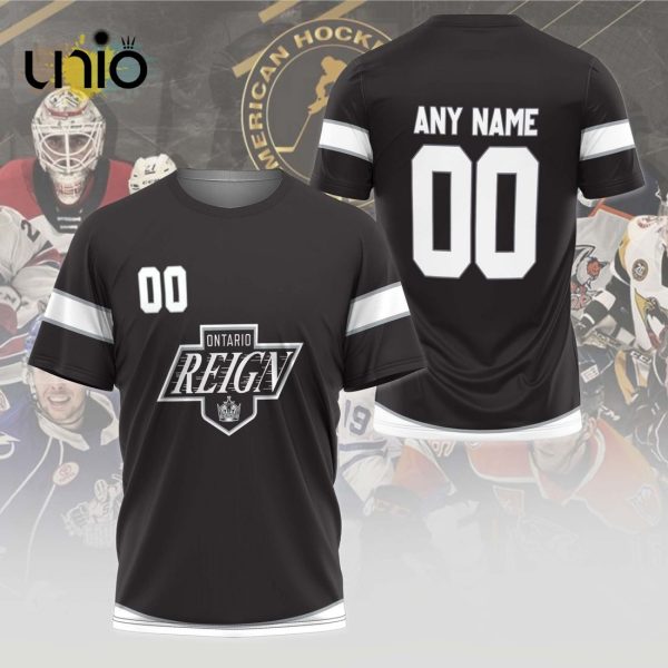 Custom Ontario Reign 2024 AHL Grey Hoodie 3D