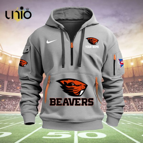 Custom Oregon State Beavers Football NCAA Grey Hoodie